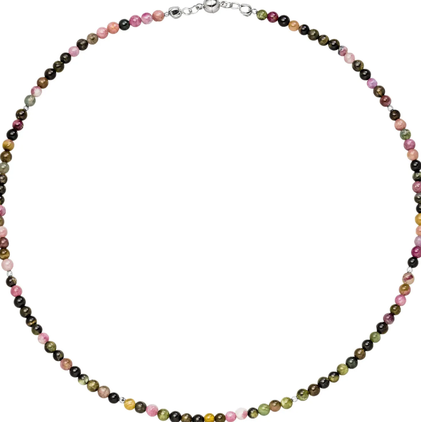 Halskette Kette aus Turmalin und Hämatin 45cm Edelsteinkette multicolor