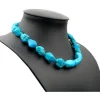 Halskette Kette Collier Türkis-Howlith 925 Silber Halsschmuck Natursteine 50cm