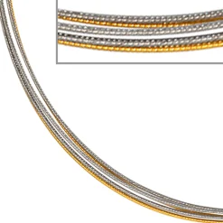 Halsreif Omegareif Halskette Collier Edelstahl 5-reihig bicolor vergoldet 42cm