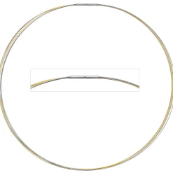 Halsreif Omegareif Halskette Collier Edelstahl 5-reihig bicolor vergoldet 45cm