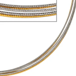 Halsreif Omegareif Halskette Collier Edelstahl 5-reihig bicolor vergoldet 45cm