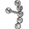 Helix-Piercing Bogen aus Edelstahl mit 5 Zirkonia weiß Ohrschmuck Körperschmuck