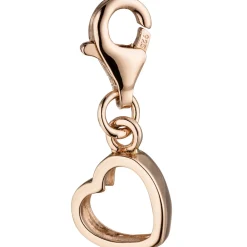 Herz Charm Anhänger 8,4x21,3mm Bettelarmband 925 Silber rotgold vergoldet