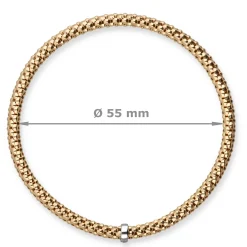Himbeer-Armband Armreif Armschmuck elastisch 4mm 750 Gold Gelbgold stretch