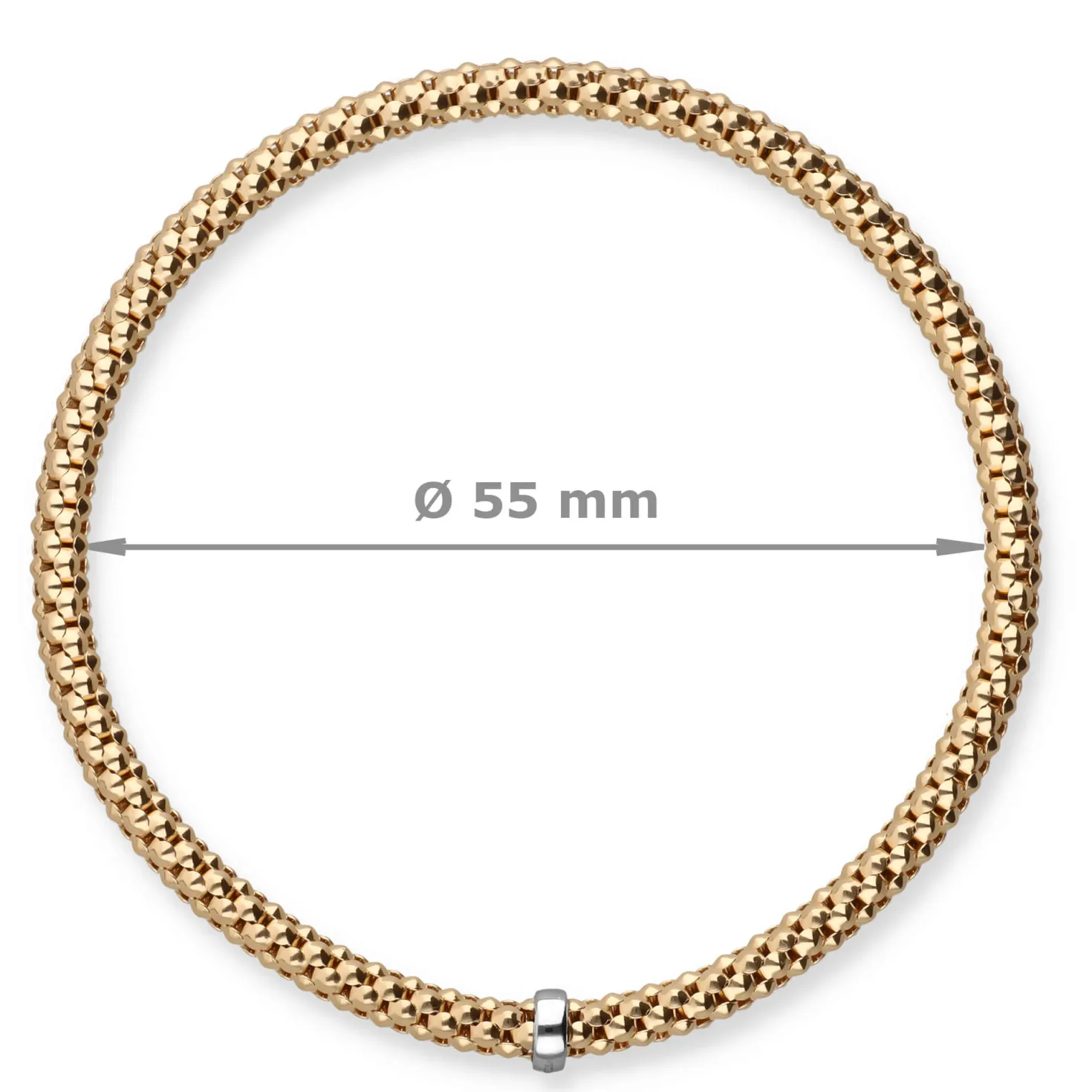 Himbeer-Armband Armreif Armschmuck elastisch 4mm 750 Gold Gelbgold stretch