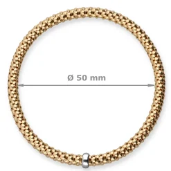 Himbeer-Armband Armreif Armschmuck elastisch 4mm 750 Gold Gelbgold stretch
