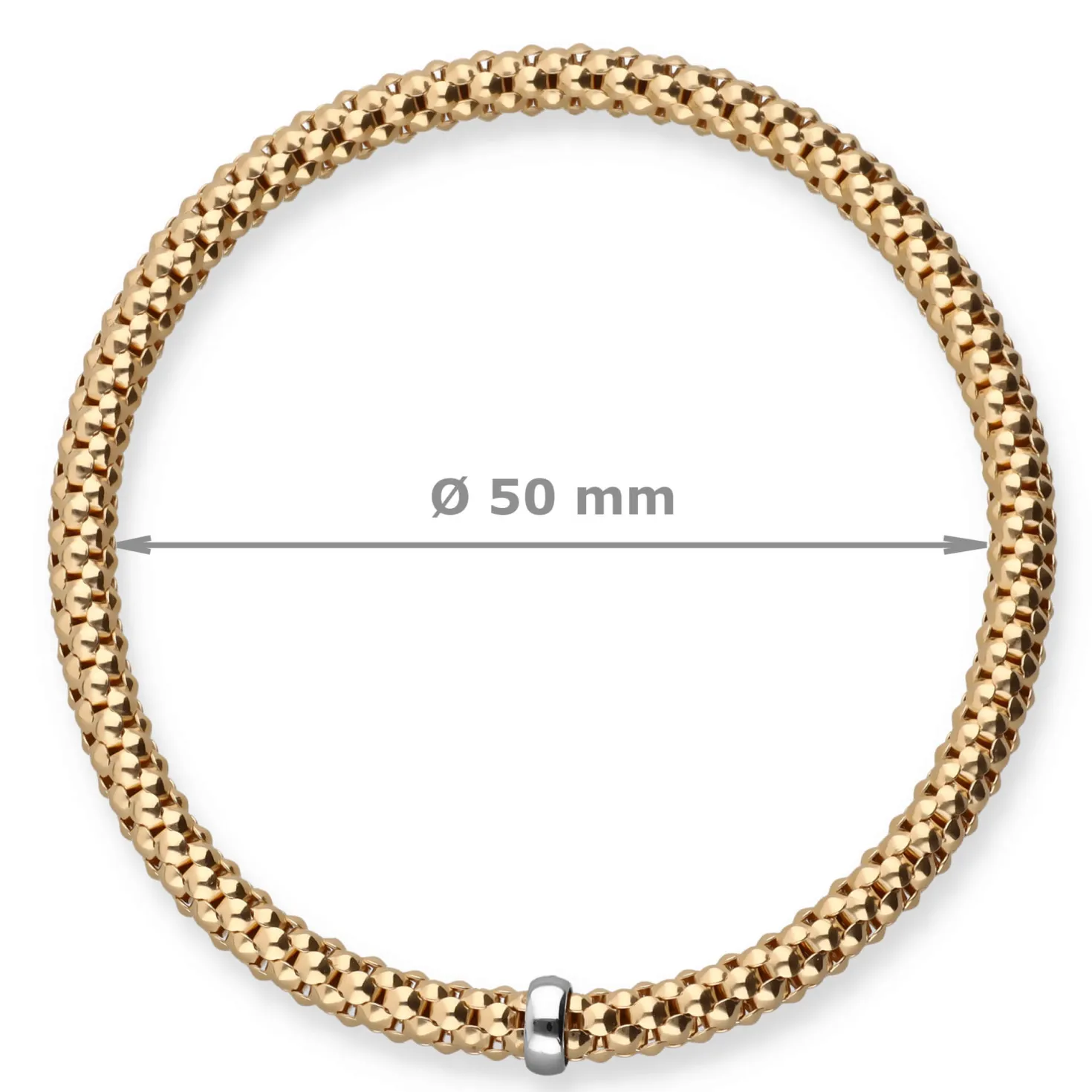 Himbeer-Armband Armreif Armschmuck elastisch 4mm 750 Gold Gelbgold stretch