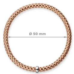 Himbeer-Armband Armreif Armschmuck elastisch 4mm 585 Gold Rotgold stretch