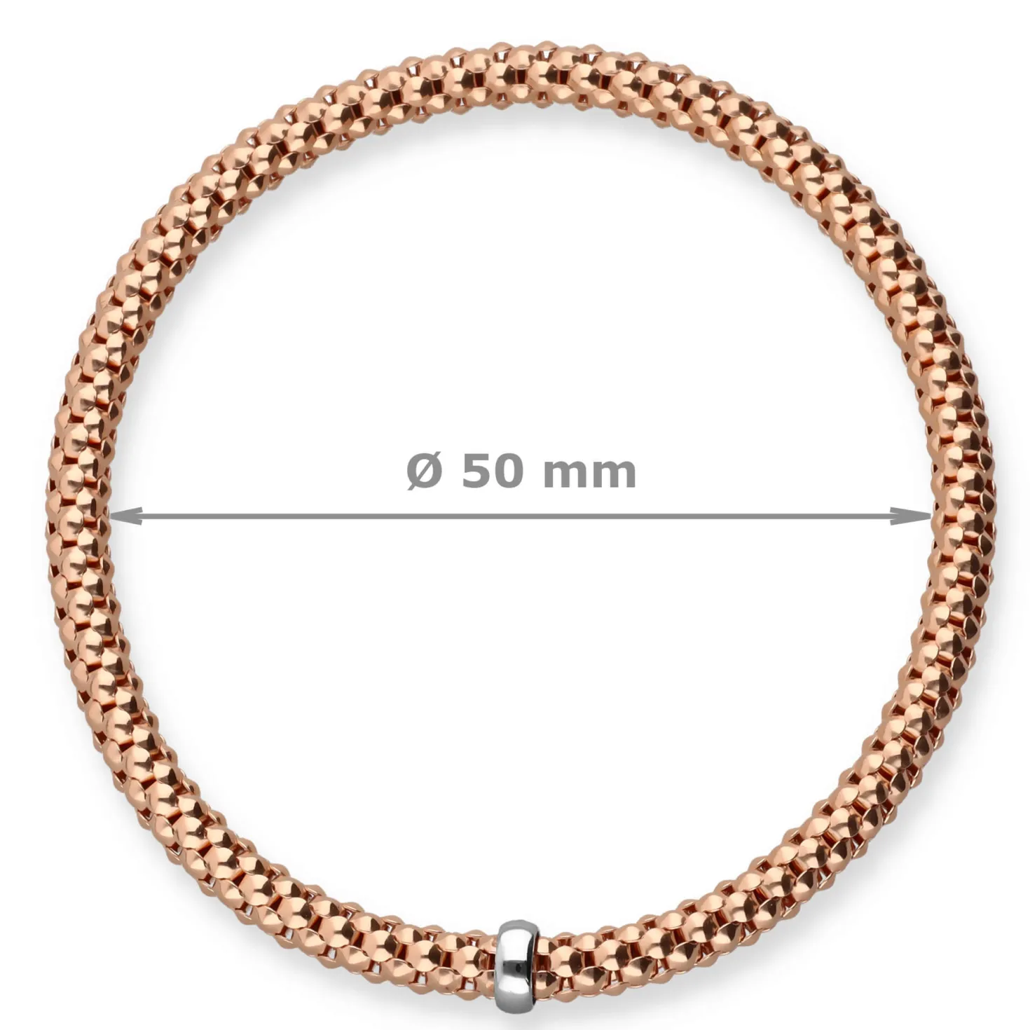 Himbeer-Armband Armreif Armschmuck elastisch 4mm 585 Gold Rotgold stretch
