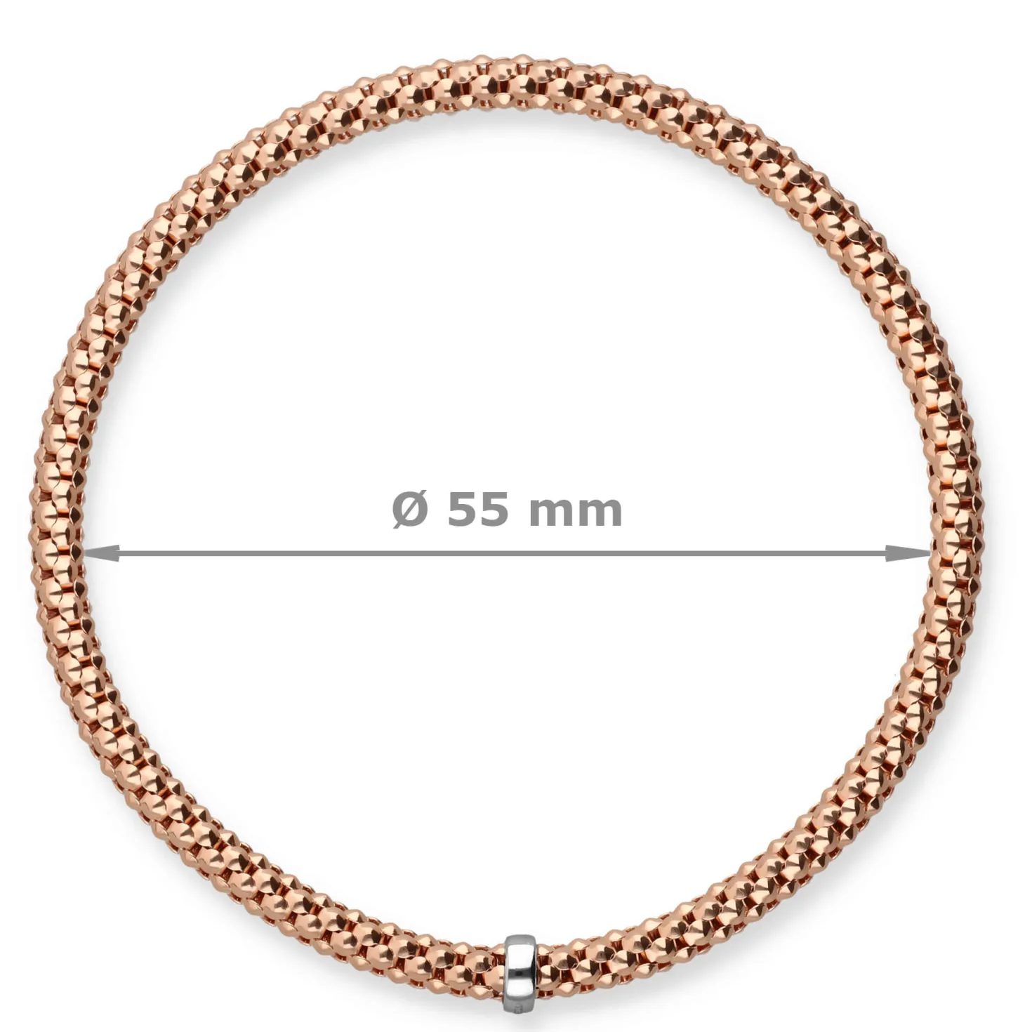 Himbeer-Armband Armreif Armschmuck elastisch 4mm 585 Gold Rotgold stretch