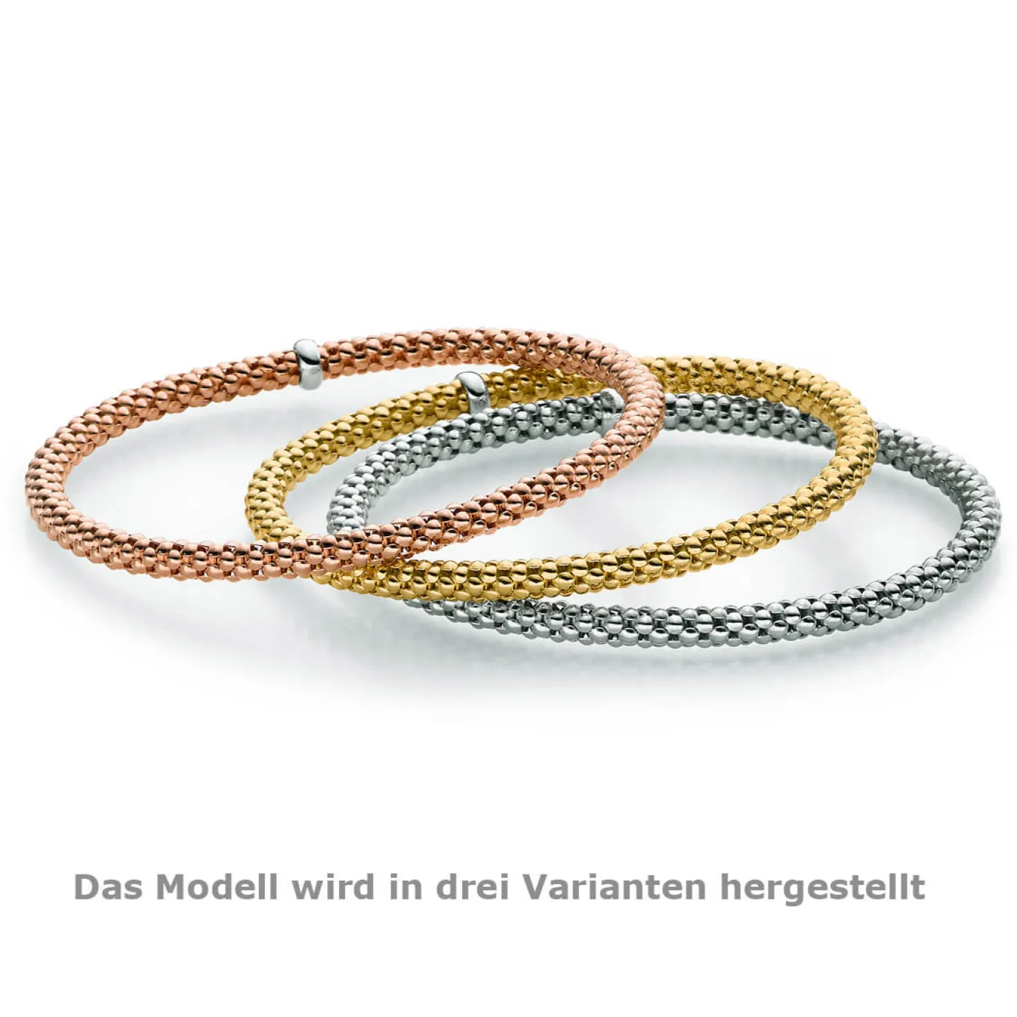 Himbeer-Armband Armreif Armschmuck elastisch 4mm 585 Gold Rotgold stretch