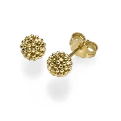 Himbeer Ohrstecker aus 585 Gold Gelbgold Kugel 6mm Ohrringe Ohrschmuck Damen
