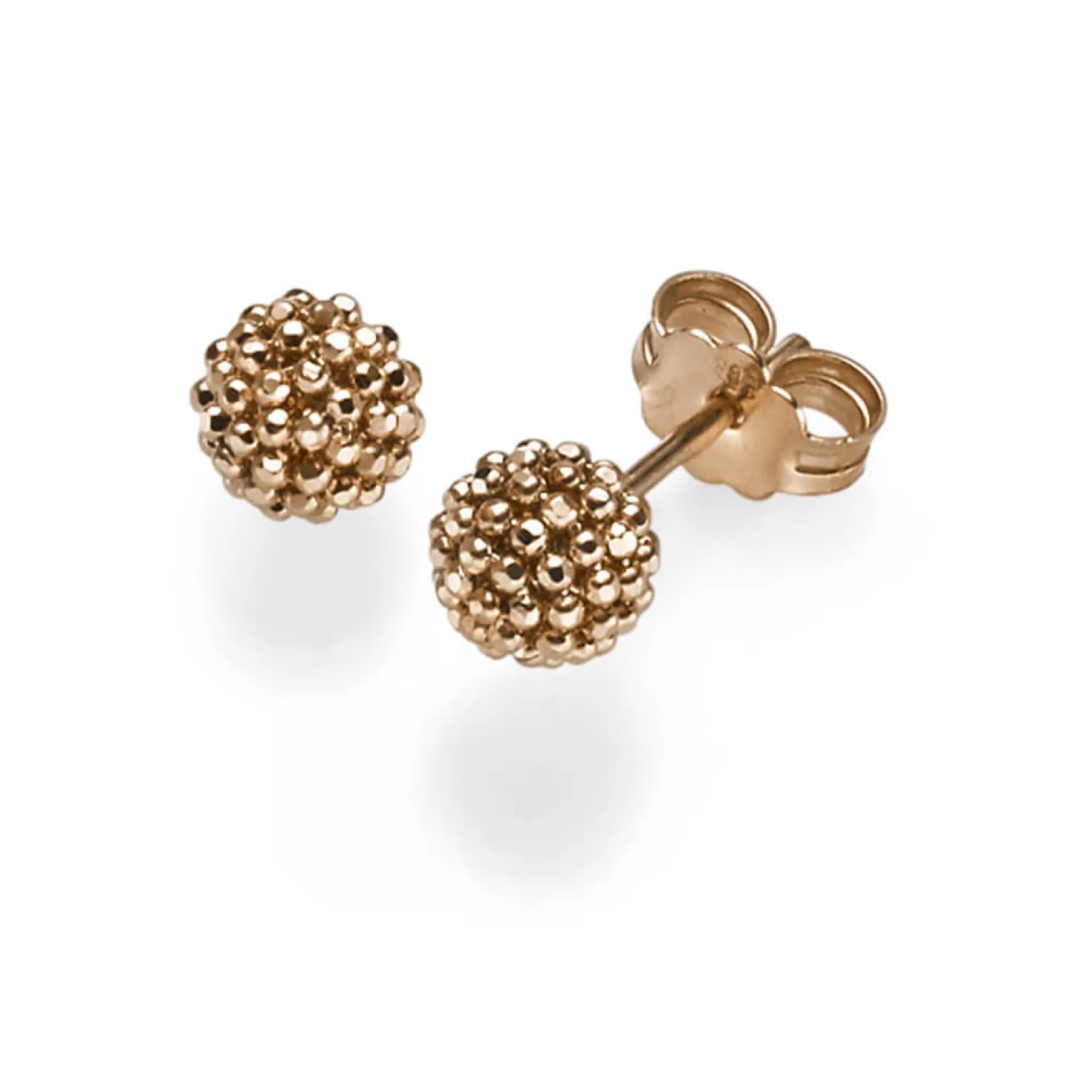 Himbeer Ohrstecker aus 585 Gold Rotgold Kugel 6mm Ohrringe Ohrschmuck Damen