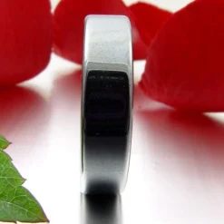 Hämatit Ring Fingerring Fingerschmuck Unisex schlicht flach glatt grau