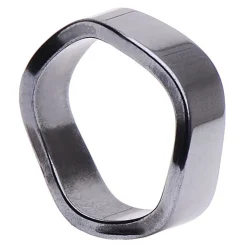 Hämatitring, Ring aus Hämatit, 6mm gewellt, grau dunkelgrau glatt