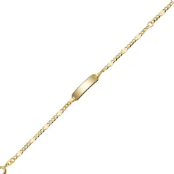 Identbändchen Armband Armkette Armschmuck, 585 Gelbgold, 14cm, Kinder