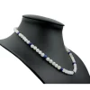 Kette aus echtem Mondstein & Lapis-Lazuli & 925 Silber Edelsteinkette für Damen