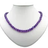 Kette Collier aus Amethyst & 925 Silber, violette Halskette Damen