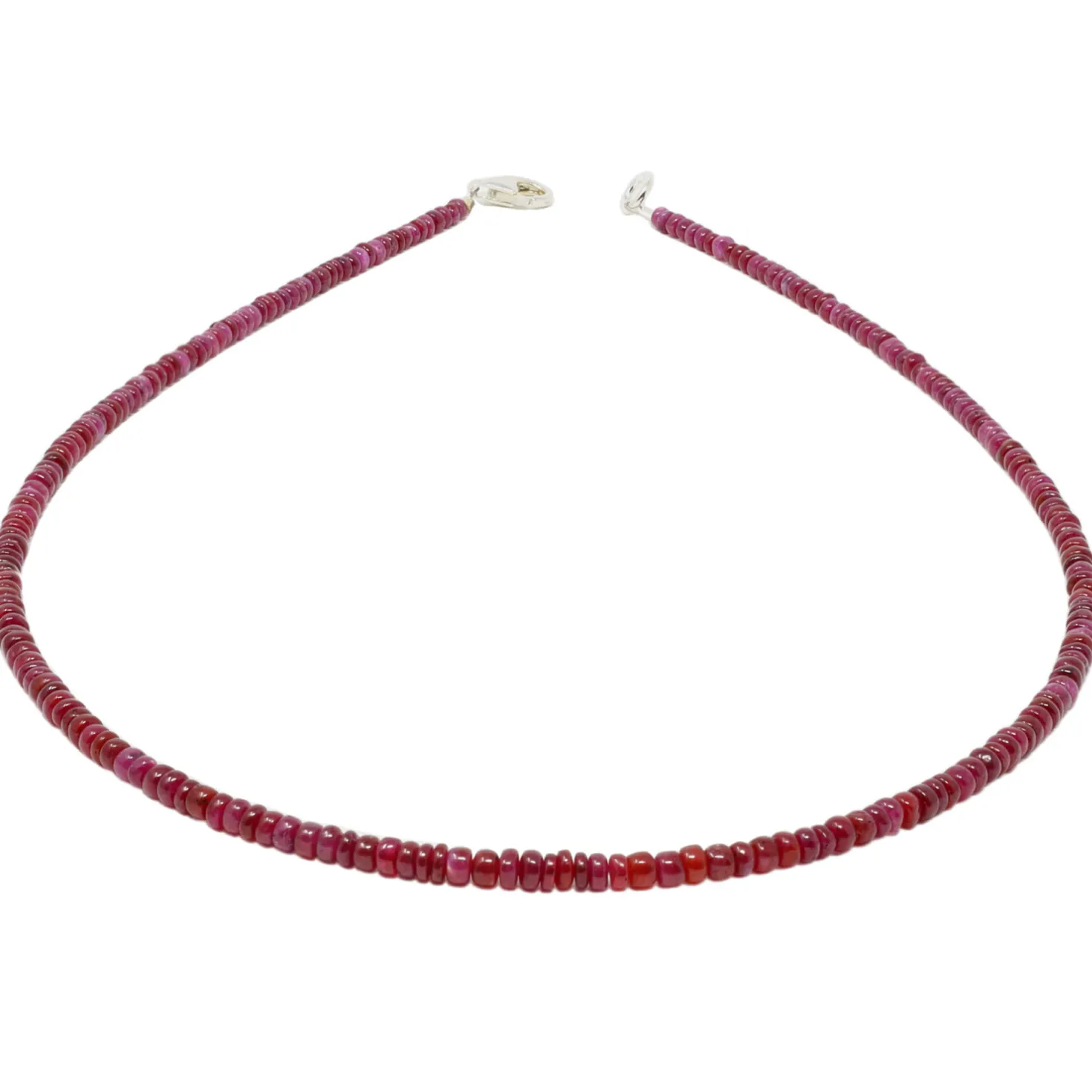 Kette Collier aus echtem Rubin & 925 Silber Edelsteinkette rot Rubinkette