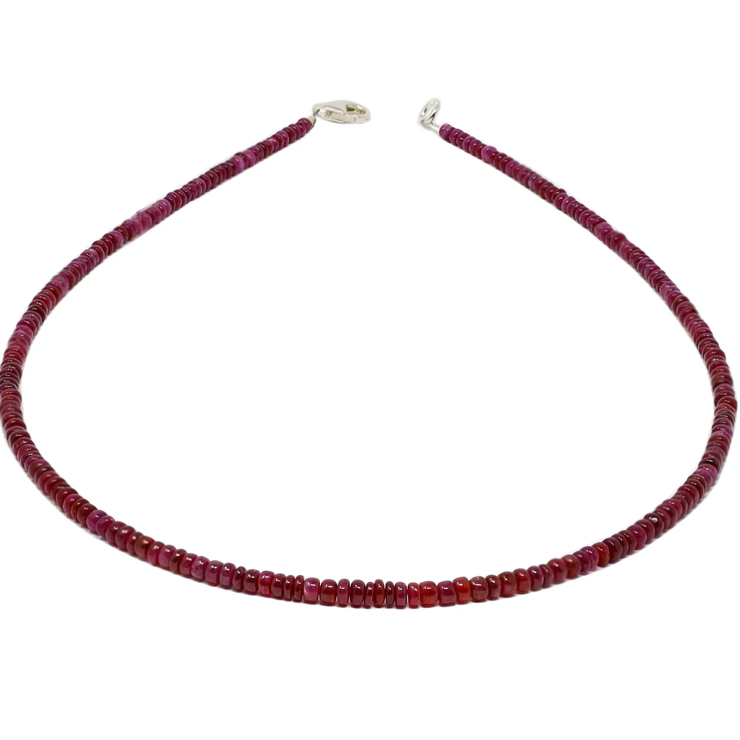 Kette Collier aus echtem Rubin & 925 Silber Edelsteinkette rot Rubinkette