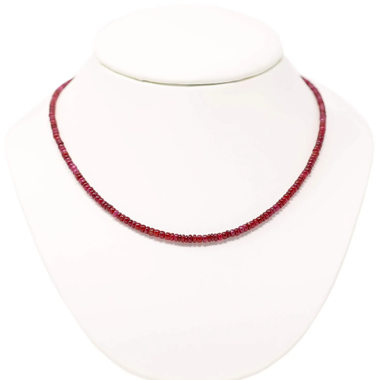Kette Collier aus echtem Rubin & 925 Silber Edelsteinkette rot Rubinkette