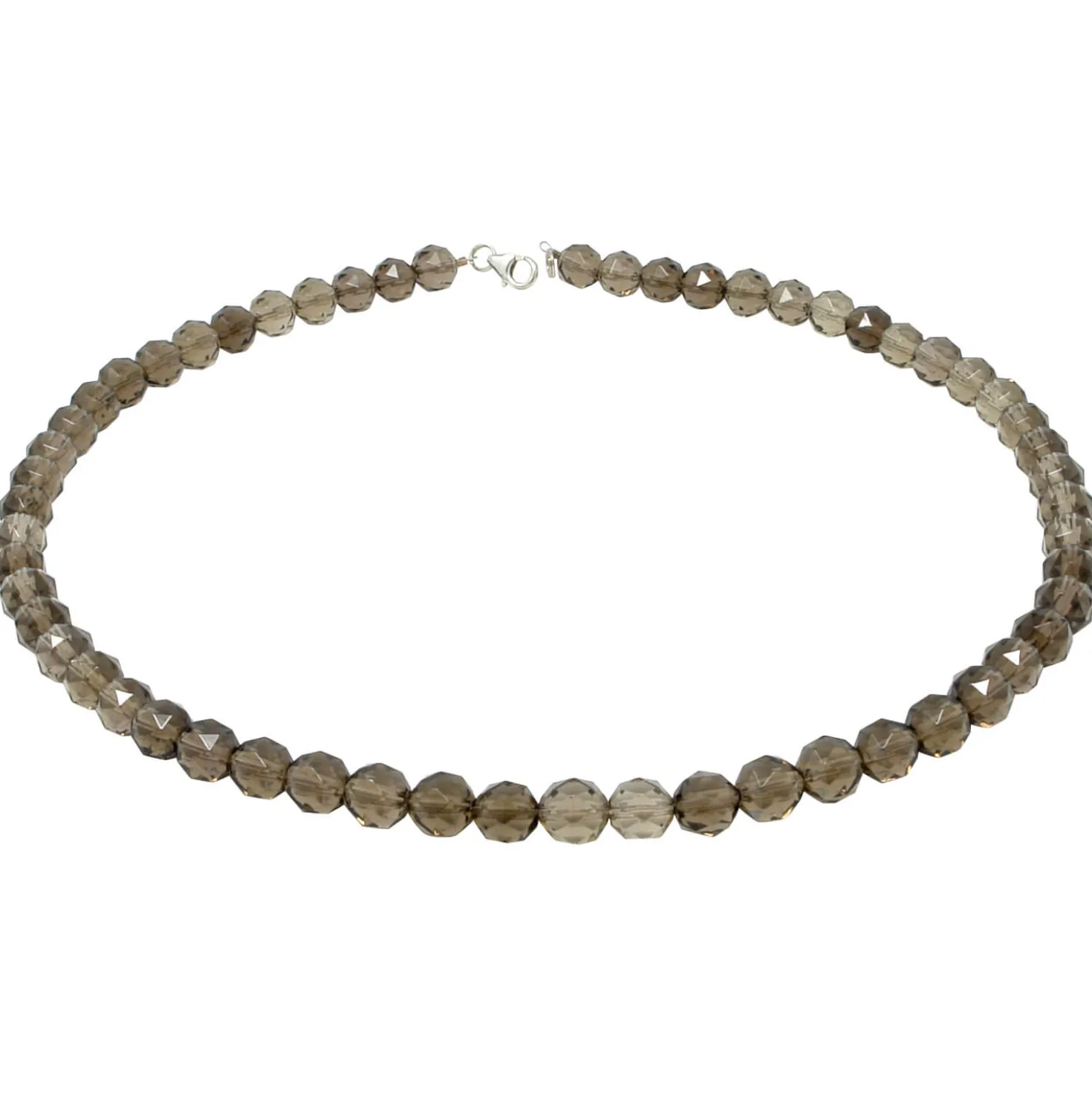 Kette Collier aus Rauchquarz braun facettiert Edelsteinkette Halskette Damen