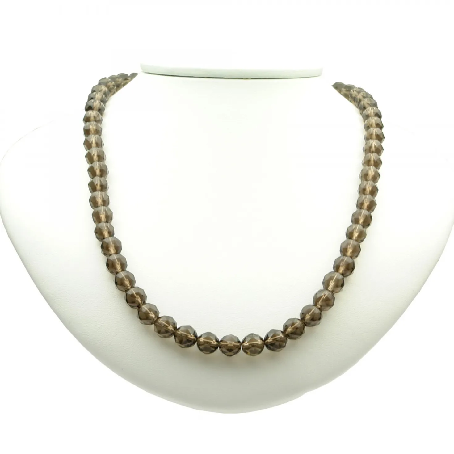Kette Collier aus Rauchquarz braun facettiert Edelsteinkette Halskette Damen