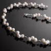 Kette Collier aus Süßwasser Perlen, 3-reihig, creme-weiß, Perlenkette
