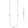 Kette Collier Halskette aus 925 Silber vergoldet mit 7 Zirkonia weiß 42-47cm