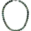 Kette Collier Halskette Kugelkette aus Moosachat Halsschmuck Edelsteinkette 45cm