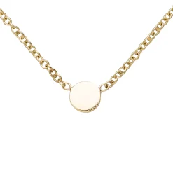 Kette Collier Halskette mit 5 Plättchen flach glänzend 375 Gold Gelbgold 41-43cm