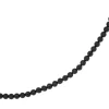 Kette Collier Halskette Onyx schwarz facettiert Edelstahl 80cm Edelsteinkette