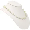 Kette Collier Halsschmuck aus echter Jade zart-grün hellgrün 925 Silber 48cm