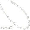 Kette Collier, Herzen Herzchen, 925 Silber, Silberkette, 35 cm, Kinder