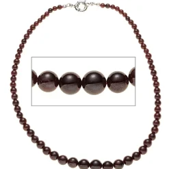 Kette Collier im Verlauf Edelsteinkette, Granat, Federring, 45cm
