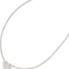 Kette Collier mit Anhänger Herz 26 Brillanten 0.1Ct 585 Gold Weißgold 45cm