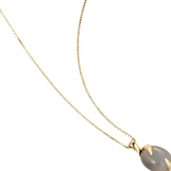 Kettenanhänger Anhänger 12x23,6mm mit Mondstein 585 Gold Gelbgold für Damen