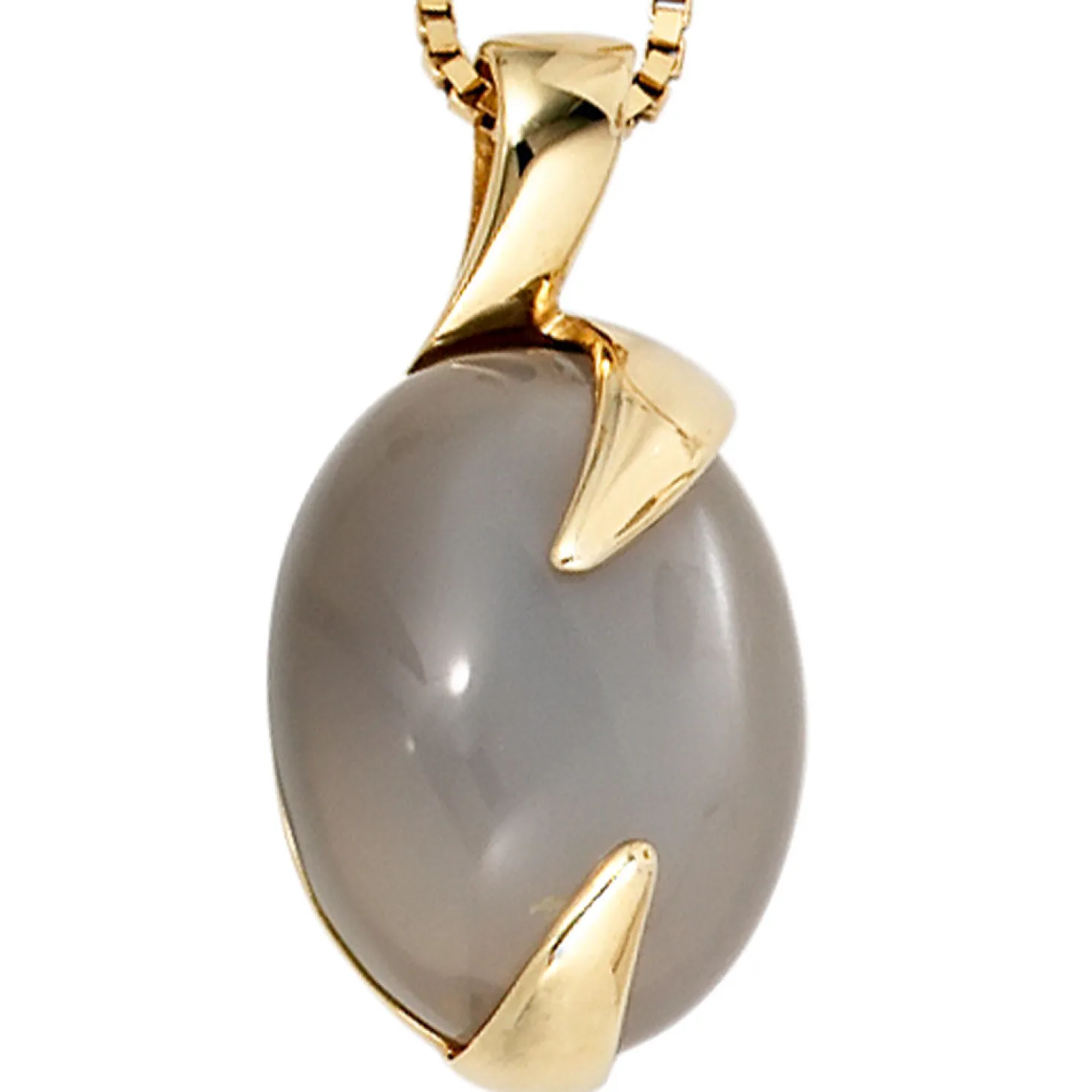 Kettenanhänger Anhänger 12x23,6mm mit Mondstein 585 Gold Gelbgold für Damen