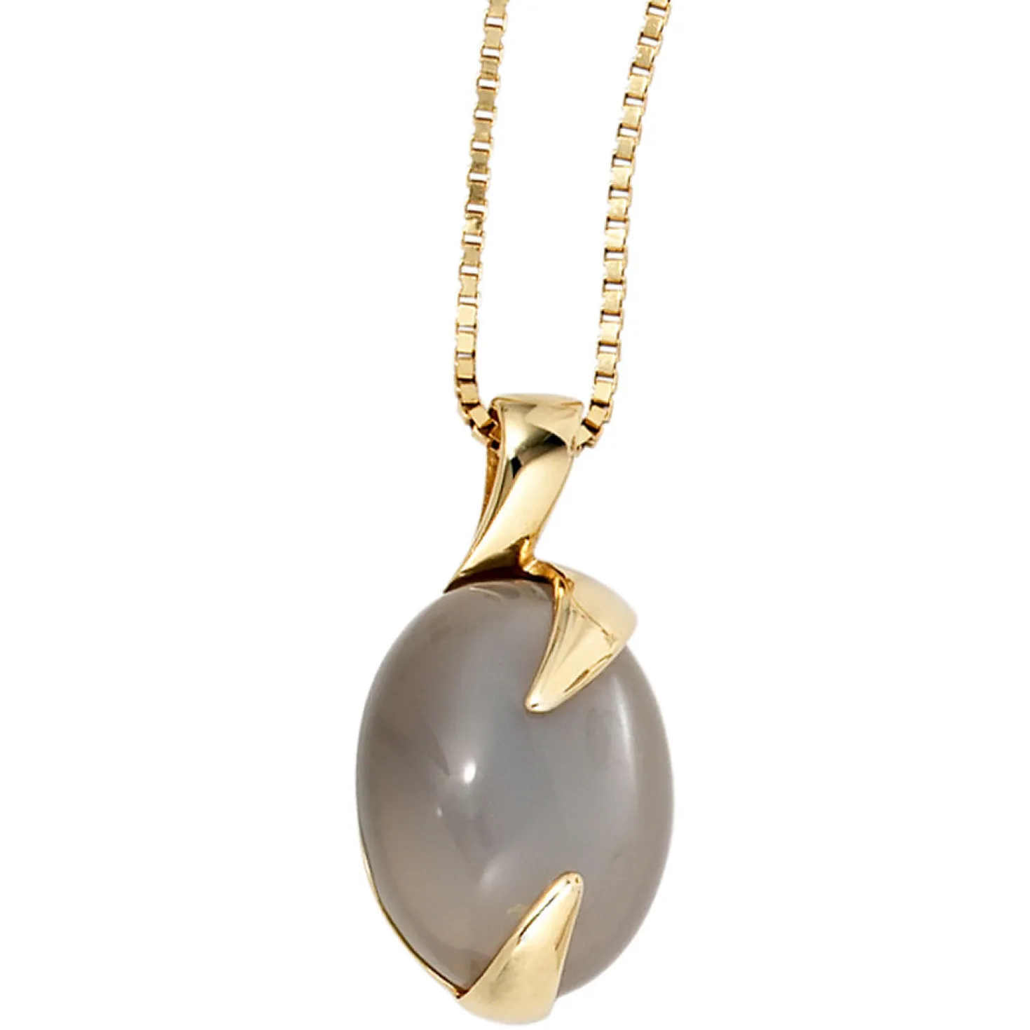 Kettenanhänger Anhänger 12x23,6mm mit Mondstein 585 Gold Gelbgold für Damen