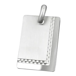 Ketten-Anhänger 30x20mm Gravurplatte mit Muster am Rand rechteckig 925 Silber