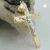 Kettenanhänger 34x17mm Jesus Kreuz 375 Gold Weißgold & Gelbgold Unisex