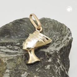 Ketten-Anhänger 15x10mm Pharao Nofretete aus 375 Gold Gelbgold Halsschmuck