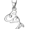 Kinder Anhänger 10x13,4mm Hai aus 925 Silber Silberanhänger rhodiniert