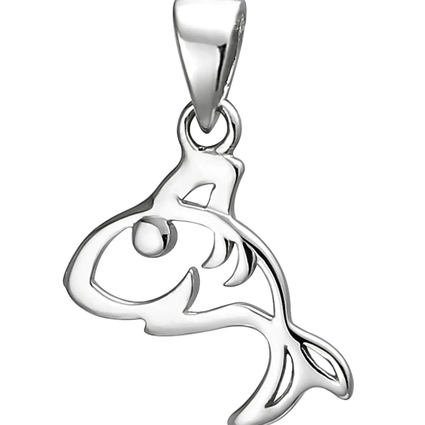 Kinder Anhänger 10x13,4mm Hai aus 925 Silber Silberanhänger rhodiniert