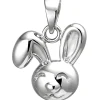 Kinder Anhänger 11,8x11,7mm Hase aus 925 Silber Silberanhänger rhodiniert