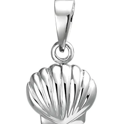 Kinder Anhänger 8,5x10,2mm Muschel aus 925 Silber Silberanhänger rhodiniert