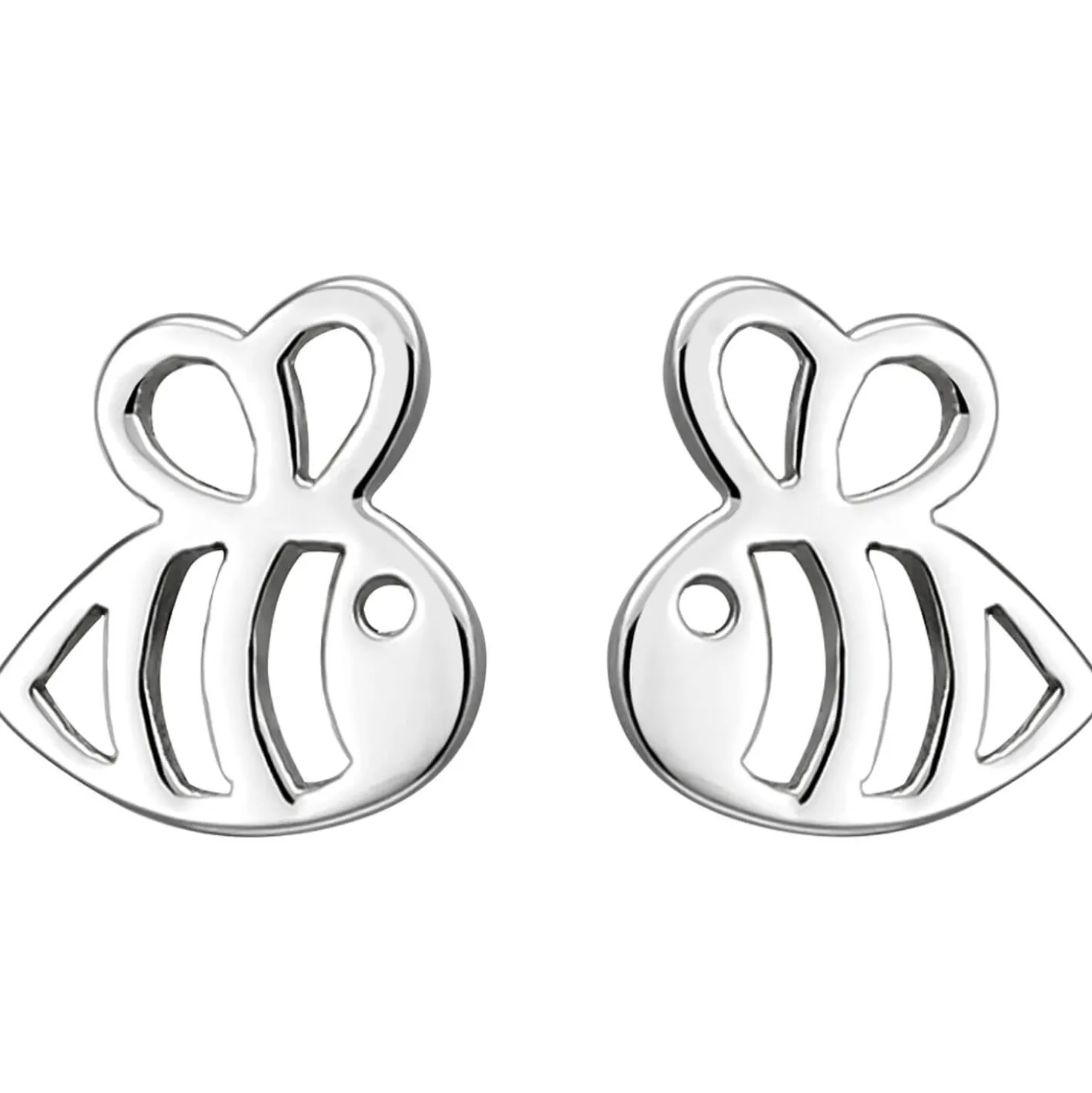 Kinder Ohrstecker Biene Bienen aus 925 Silber Ohrringe Ohrschmuck rhodiniert