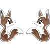 Kinder Ohrstecker Fuchs Füchse aus 925 Silber Lackeinlage braun/schwarz Ohrringe