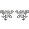 Kinder Ohrstecker Libelle aus 925 Silber mit 4 Zirkonia Ohrschmuck rhodiniert