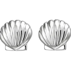 Kinder Ohrstecker Muschel aus 925 Silber Ohrringe Ohrschmuck rhodiniert
